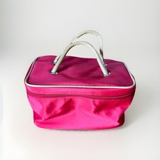 Lanc me Large Cosmetic/Makeup Travel Bag Red with Handles