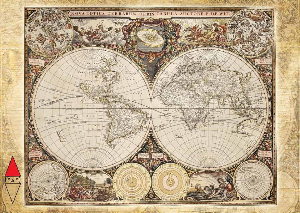 PUZZLE OGGETTI SCHMIDT CARTE GEOGRAFICHE HISTORICAL MAP OF THE WORLD 2000 PZ - Immagine 2 di 2