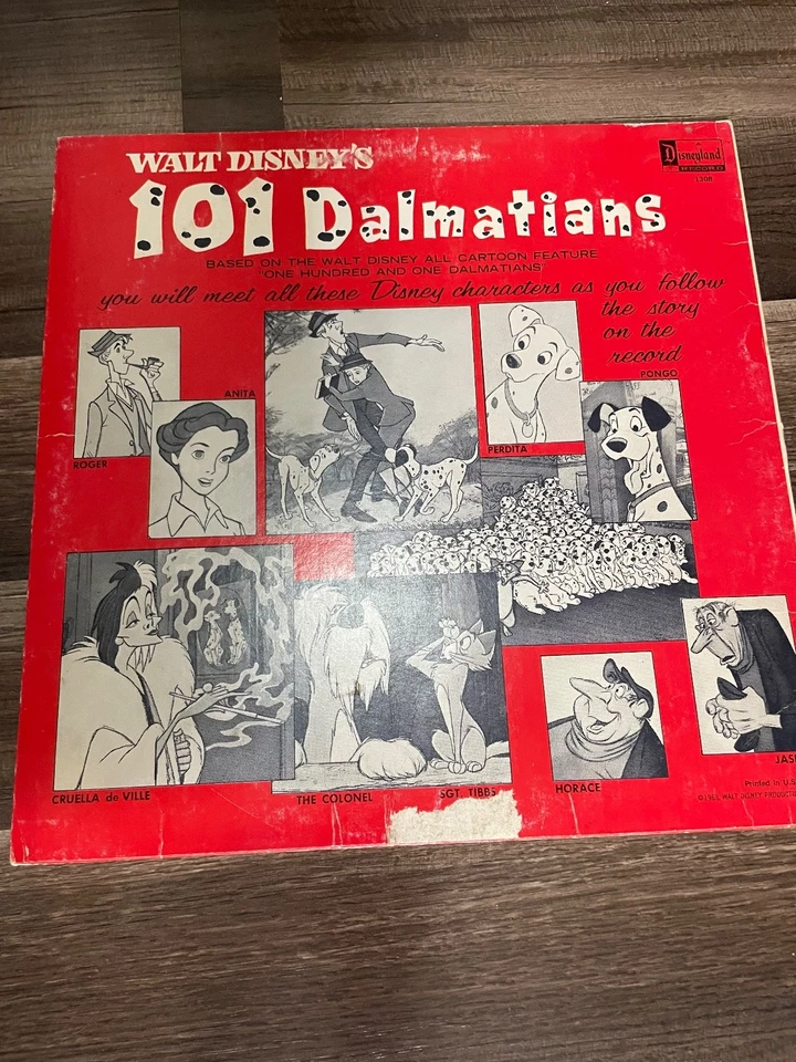 1963 disco Walt Disney 101 Dálmatas em história e música - Imagem 2 de 4
