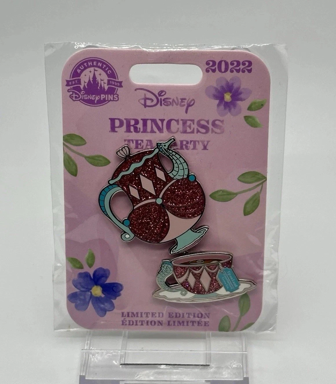 Ariel Disney Princess Tea Party Pin Set 2022 The Little Mermaid LE 2000 Pink