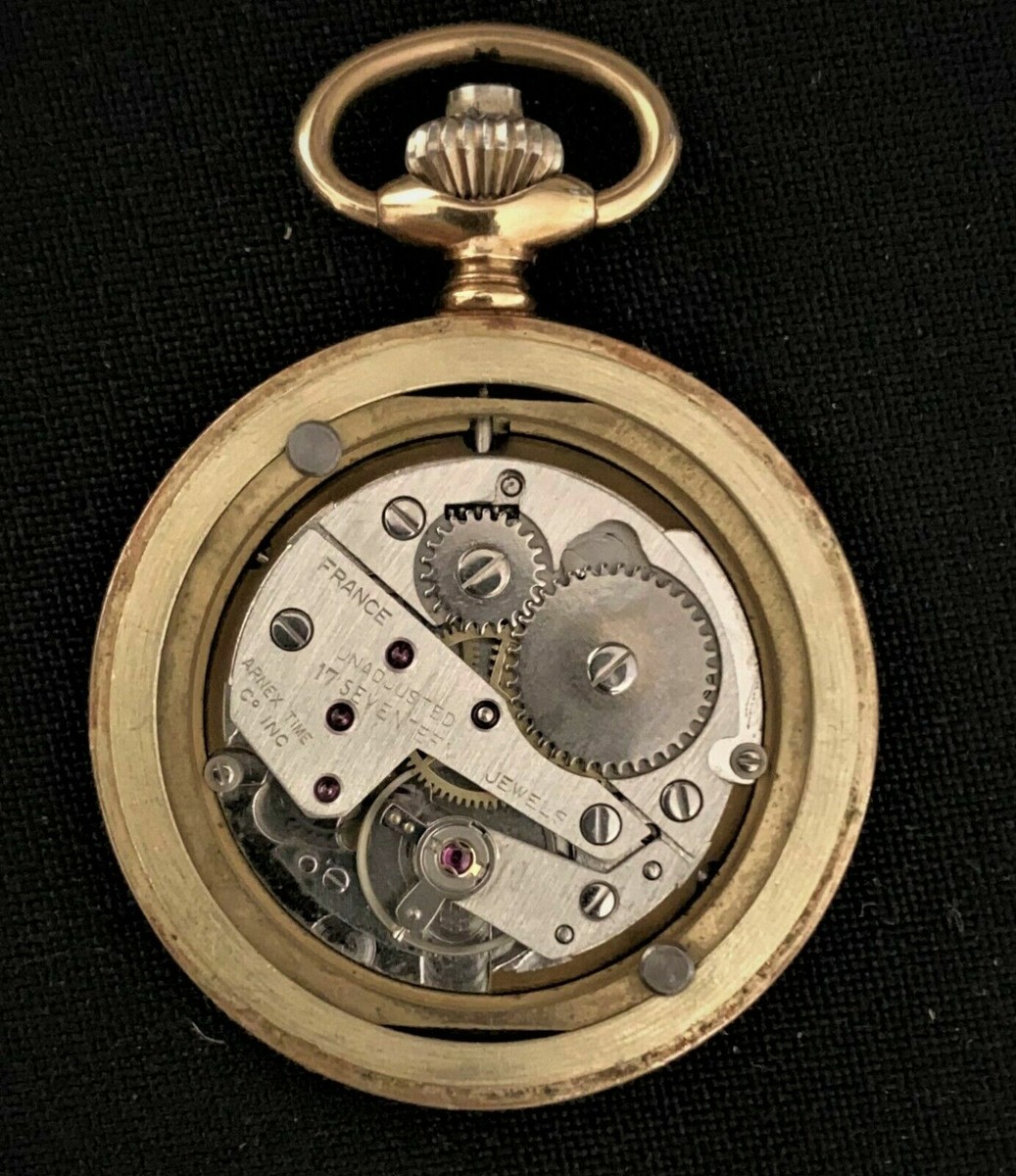 Antique Arnex 17 Jewels France Incabloc mechanical Pocket Watch