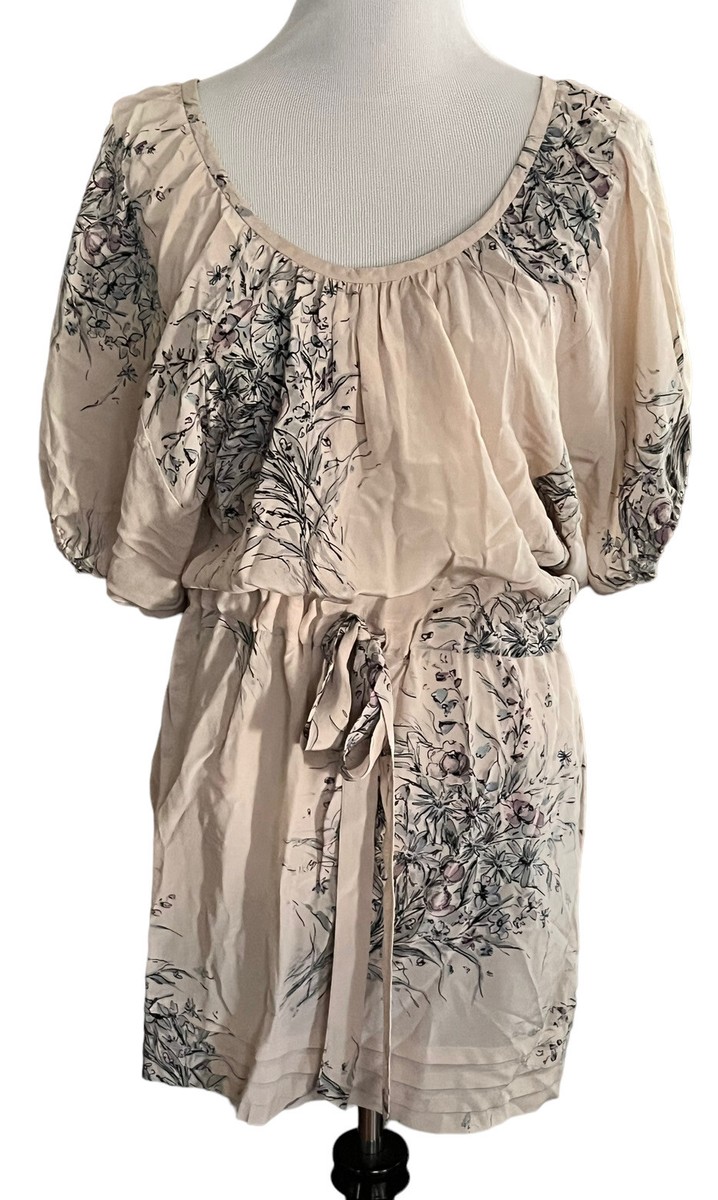 rebecca taylor silk floral dress Rebecca Taylor Cherry Blossom Sleeveless Silk Dress