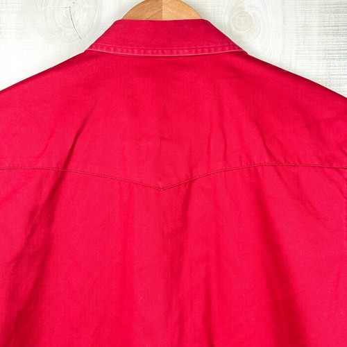 Vintage 1990s Lauren Ralph Lauren Women’s Red Western Shirt Pearl Snaps Medium - Picture 8 of 11