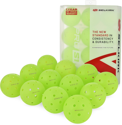 12pcs Pro S1 Ball|Crack-Resistant|38 Hole Outdoor Pickleball Balls|USAPA Approve - 第 1/8 張圖片