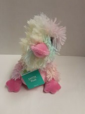 Dan Dee Easter Multicolor Plush Duck W/Pink Chest  Glittery Eyes 8" BNWT 