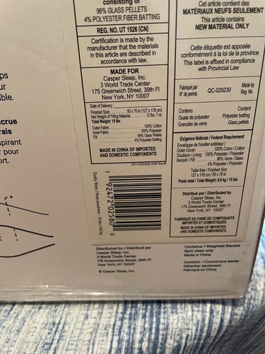 Casper Weighted Blanket, 15 lbs Dusty Rose - Picture 4 of 4