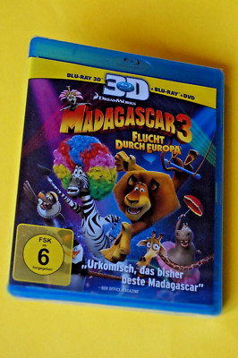Madagascar 3:Flucht durch Europa in 3D-Blu-ray 3D+Blu-ray+DVD-3 Disc Set-NEU/OVP