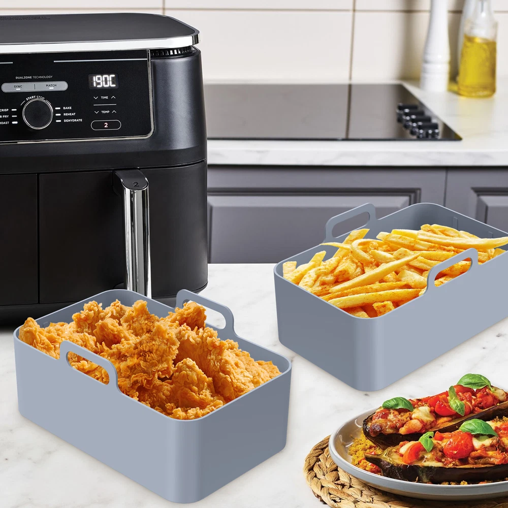 Air Fryer Accessories Set w/ Air Fryer Silicone Pot and Stainless Steel❦