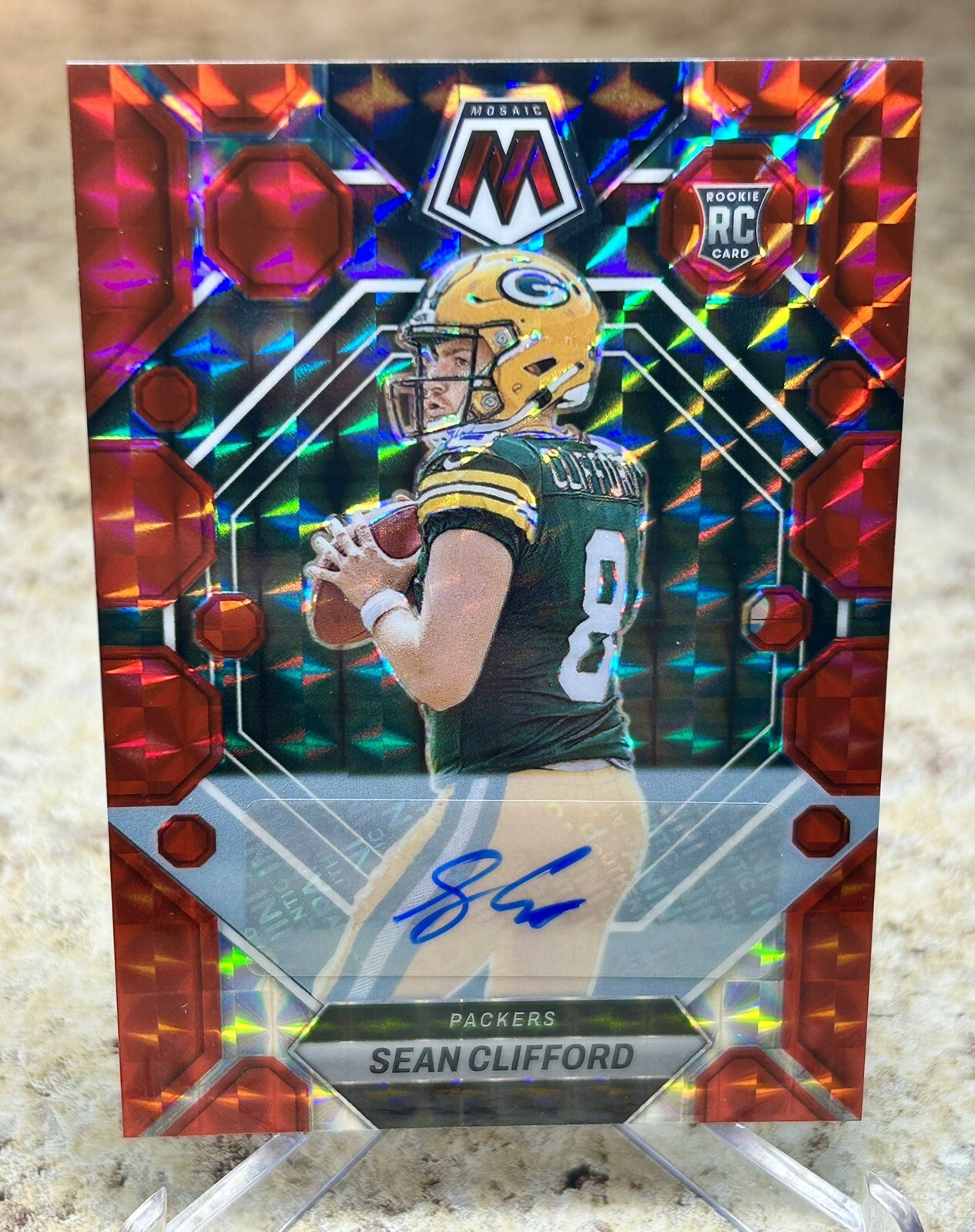 125/199 Sean Clifford - 2023 Mosaic Rookie Autographs Mosaic Red Prizm RC #361