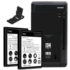 2x 3300mAh Excellent Extended Slim Battery Charger Bracket for Sonim XP5s XP5800