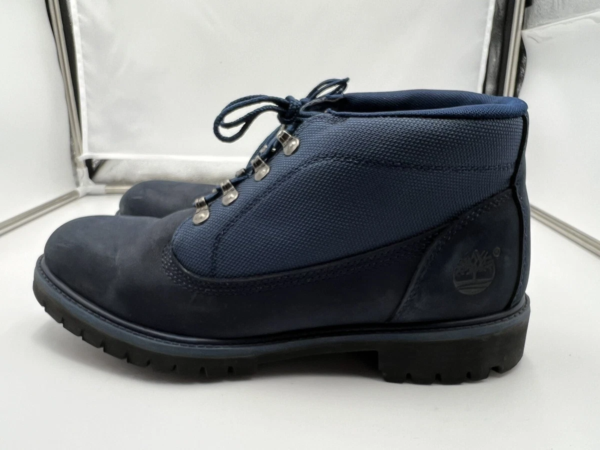 Navy blue timberland store boots mens
