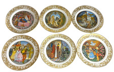 Lot of 6 GRIMMS FAIRY TALES Collectible Plates Franklin Porcelain Bavaria 1978