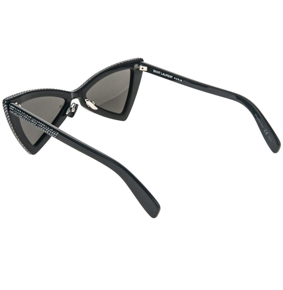 SAINT LAURENT SL 207 ブラック サングラス SAINT LAURENT 207 JERRY YSL SL207 Black Crystal Stud Triangle Bat