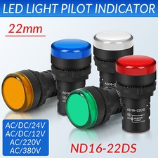 LED Leuchtmelder &Oslash; 22mm 12V 24V 220V 380V verschiedene Farben LED Signalleuchte