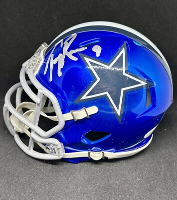 DALLAS COWBOYS TONY ROMO SIGNED HELMET MINI JSA COA AUTOGRAPH FUTURE HOF 