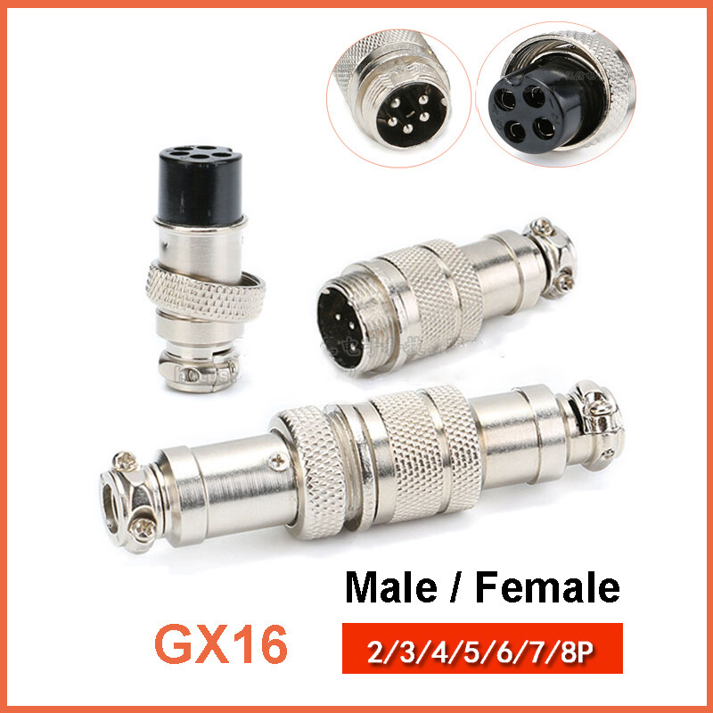 GX16 Aviation Plug 2 3 4 5 6 7 8Pin 16mm Metal Male Female Panel
