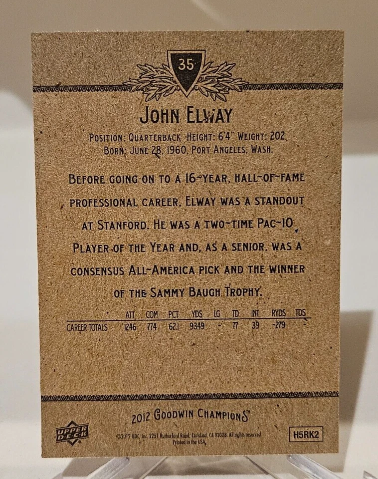 2012 Goodwin Champions JOHN ELWAY #35 - Image 2 of 2