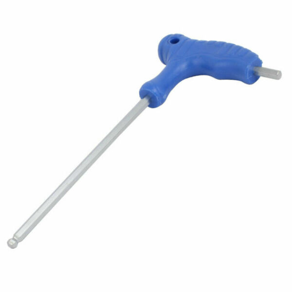 Uxcell a15052300ux0062 Blue H4 4mm Tip Shaft T Handle Ball Head Hex Hexagon Key Wrench Tool 