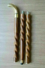 Walking Stick Brass Cobra Handle Head Cane Vintage Antique Cane Design