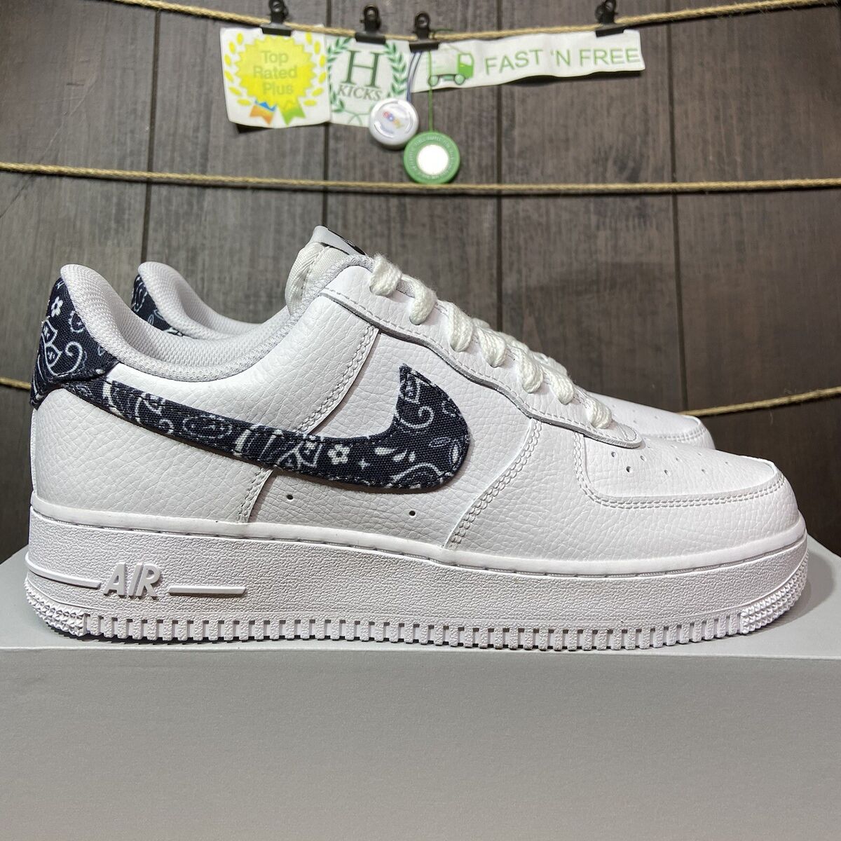 Nike Air Force 1 '07 ESS White Black Paisley Panda DH4406-101 Women's Size 5