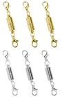 6pc Gold and Silver Tone Magnetic Lobster Clasp for Jewelry Necklace Color