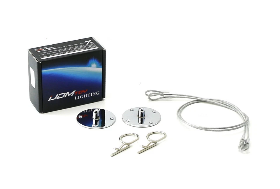 Universal 2.5" Chrome Aluminum Hood Pin Appearance Kit For Any Car Truck SUV - image 2 of 4