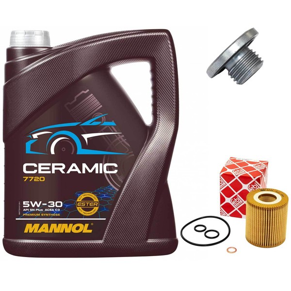 MotoröL Set 5W-30 5 Liter + ÖLfilter + ÖLablassschraube FüR Bmw 3Er 316 318I E46-image