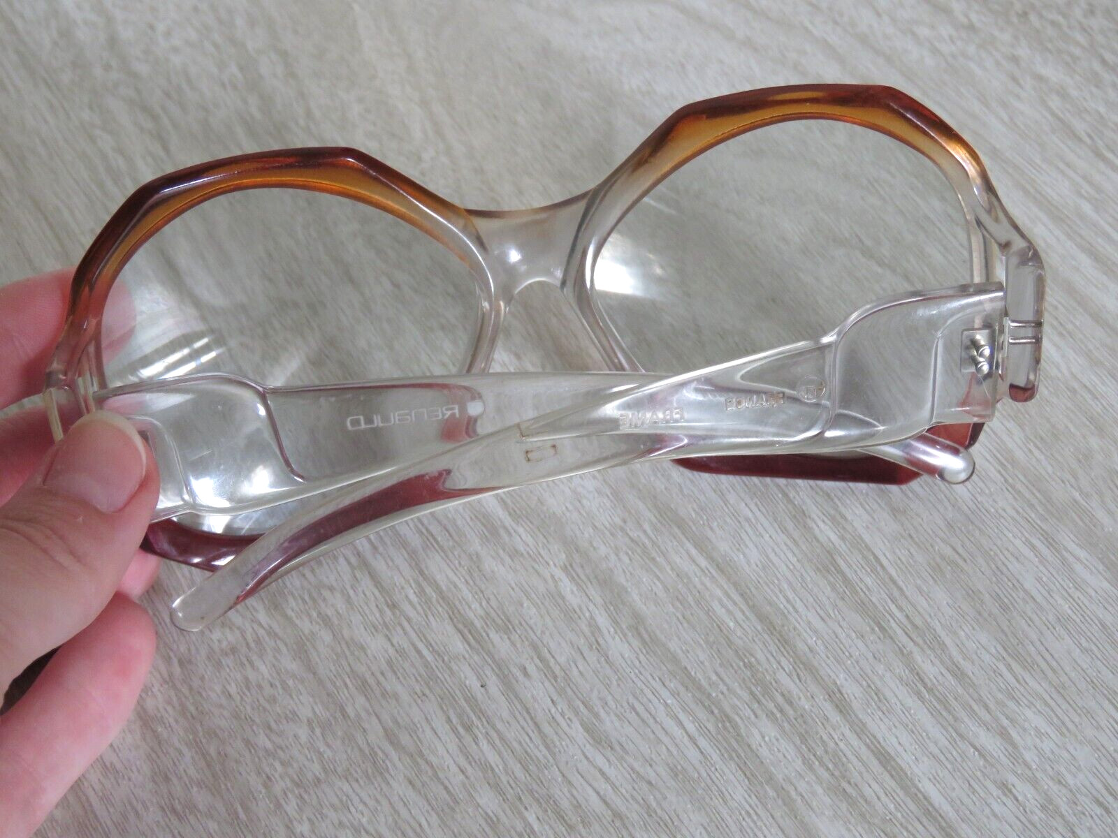 VTG Renauld Red Orange Gradient Octagonal Sunglas… - image 8