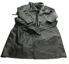 Windsor Black Faux Leather Trench Coat Large