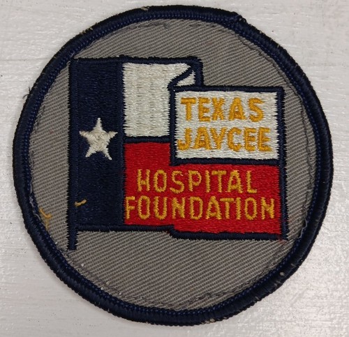 Vintage Texas Jaycee Hospital Foundation Jacket Patch TX Flag Service Insignia  - Picture 1 of 2