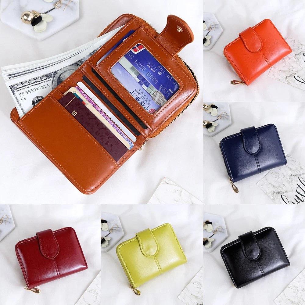 Small Wallets Women Bifold Leather Wallets Mini Purse ID Credit Card Holder Case