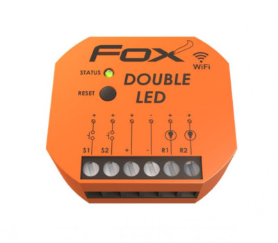F&F FOX W-LAN Fernsteuerung Relais Wi-Fi 12V 24V DOUBLE LED Wi-LED2S2-P LED 