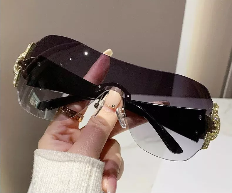 Pink Eyewear Women Sunglasses Shield Wrap Around Fashion Designer One Lens Shade - Picture 7 of 14