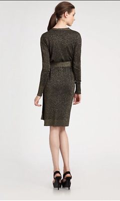 Diane Von FURSTENBERG Fosette Metallic Wrap Dress, Size M , 465$RP | eBay