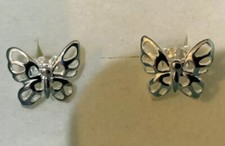 925 Sterling Silver Little Butterfly 11 Mm Post Stud Earrings Jewelry S1