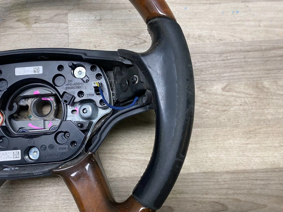 MERCEDES BENZ W221 S550 S600 CL500 OEM 07-13 RODA DE DIREÇÃO DIANTEIRA COURO MADEIRA - Imagem 2 de 4