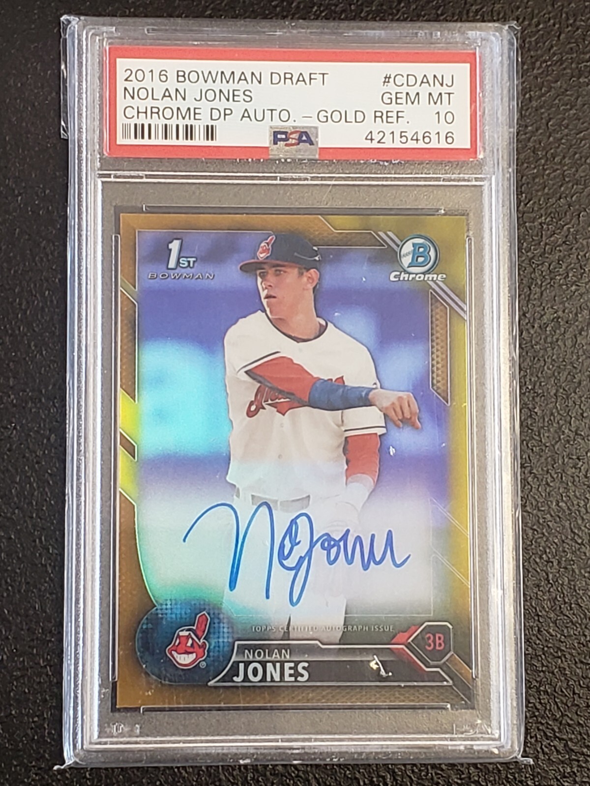 2016 Bowman Chrome NOLAN JONES Gold Ref Rookie PSA 10 Auto GEM MINT /50