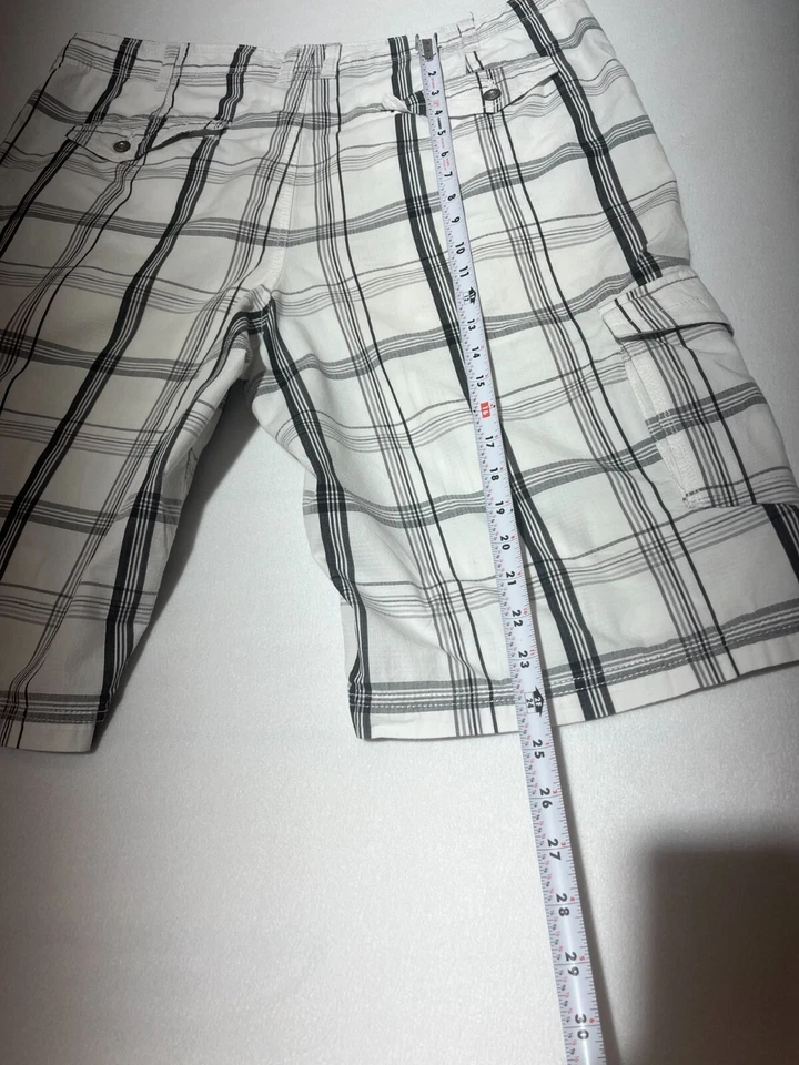 Pantalones Cortos Hombre Helix Talla 38 Multicolor Blanco Gris Carga Frente Plano Lavado Claro Foto 4 de 4