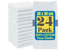 100% Egyptian Cotton Face Cloth for Gym and Travel Face Towels Flannels 24 Packs
