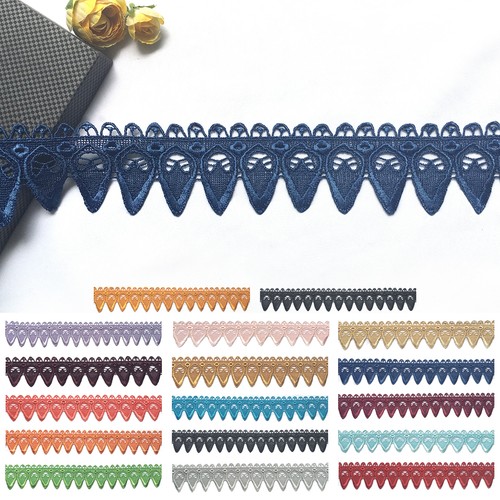 2" Gris Rosa Champagne Rojo Oro Azul Marino Lila Borgoña Venecia Encaje Borde Por Yarda - Imagen 16 de 26