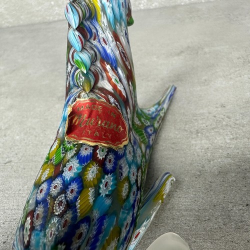 Vintage Murano MILLEFIORI ART GLASS UNICORN ITALY Original Sticker Label AS IS - Picture 9 of 24