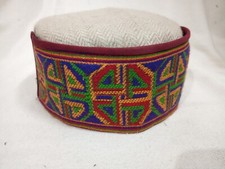 Himachal Cap 3" Border Design Multi color Pahari Topi Handcrafted Traditional