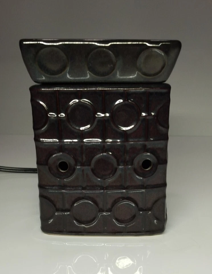 Calentador de cera Scentsy enchufable tamaño completo ónix retirado negro geométrico moderno SIN CAJA Foto 2 de 4