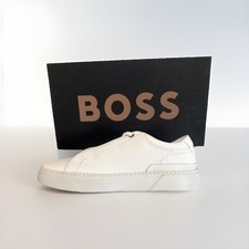 Image of Men’s Hugo Boss GARY TRAINERS IN GRAINED LEATHER WITH SIGNATURE TRIMS