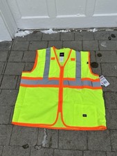 Dickies Safety Vest Mens 2XL R Hi Vis Yellow 3M Ansi 2 New NWT Full Zip
