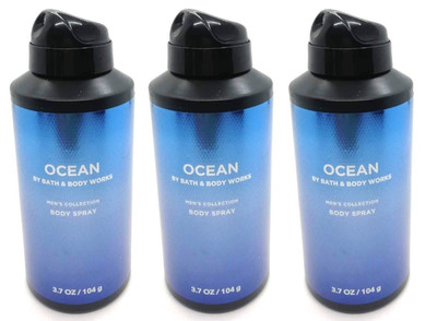 3-Pack Bath & Body Works OCEAN Body Spray For Men Men's Collection 3.7 oz Each