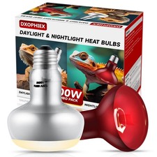 2 Pack 100W Reptile Heat Lamp Bulbs Reptile Heat Bulbs, UVA Basking Bulb and ...
