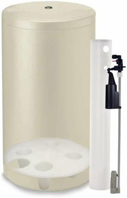 18'' Brine Tank with Safety Float & Salt Grid for Water Softeners - Almond
