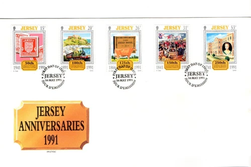 1991 JERSEY - ANNIVERSARIES FDC FROM COLLECTION K30