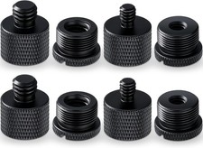 8 Pieces Mic Stand Adapter 5/8 Female to 3/8 Male and Black